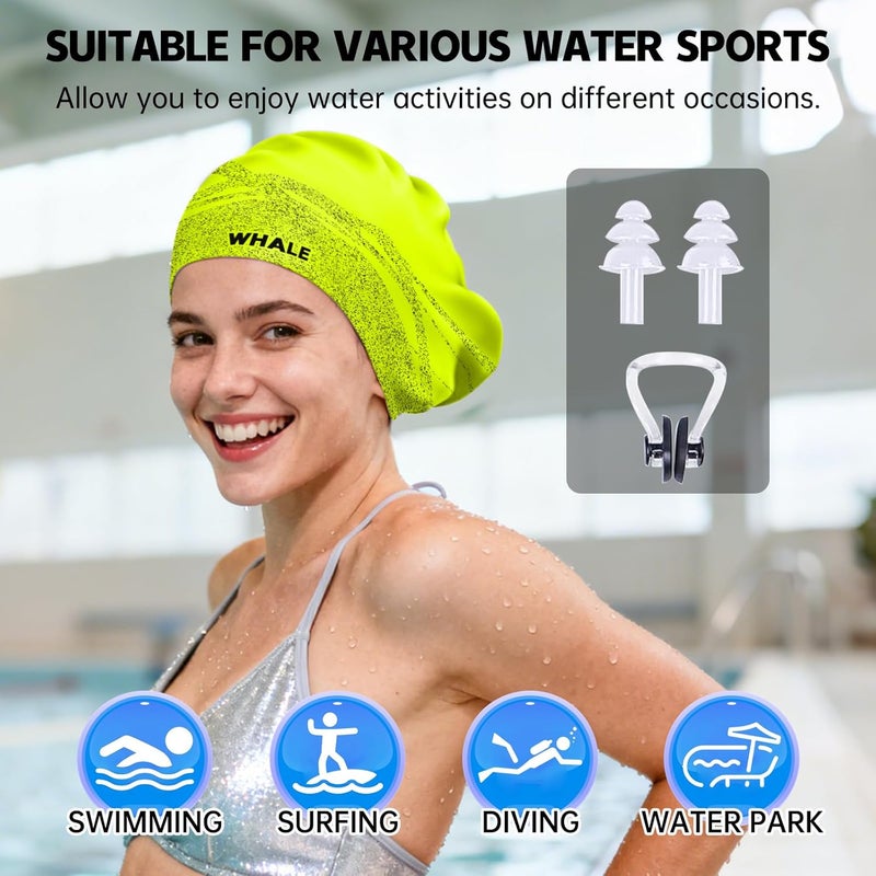 Whale Extra Large Swim Cap Designed for Men and Women with Thick, Long Hair, Hair Extensions Or Afro-Textured Hair Long-Hair Swim Cap Highly Waterproof to Keep Hair Dry - Image 4